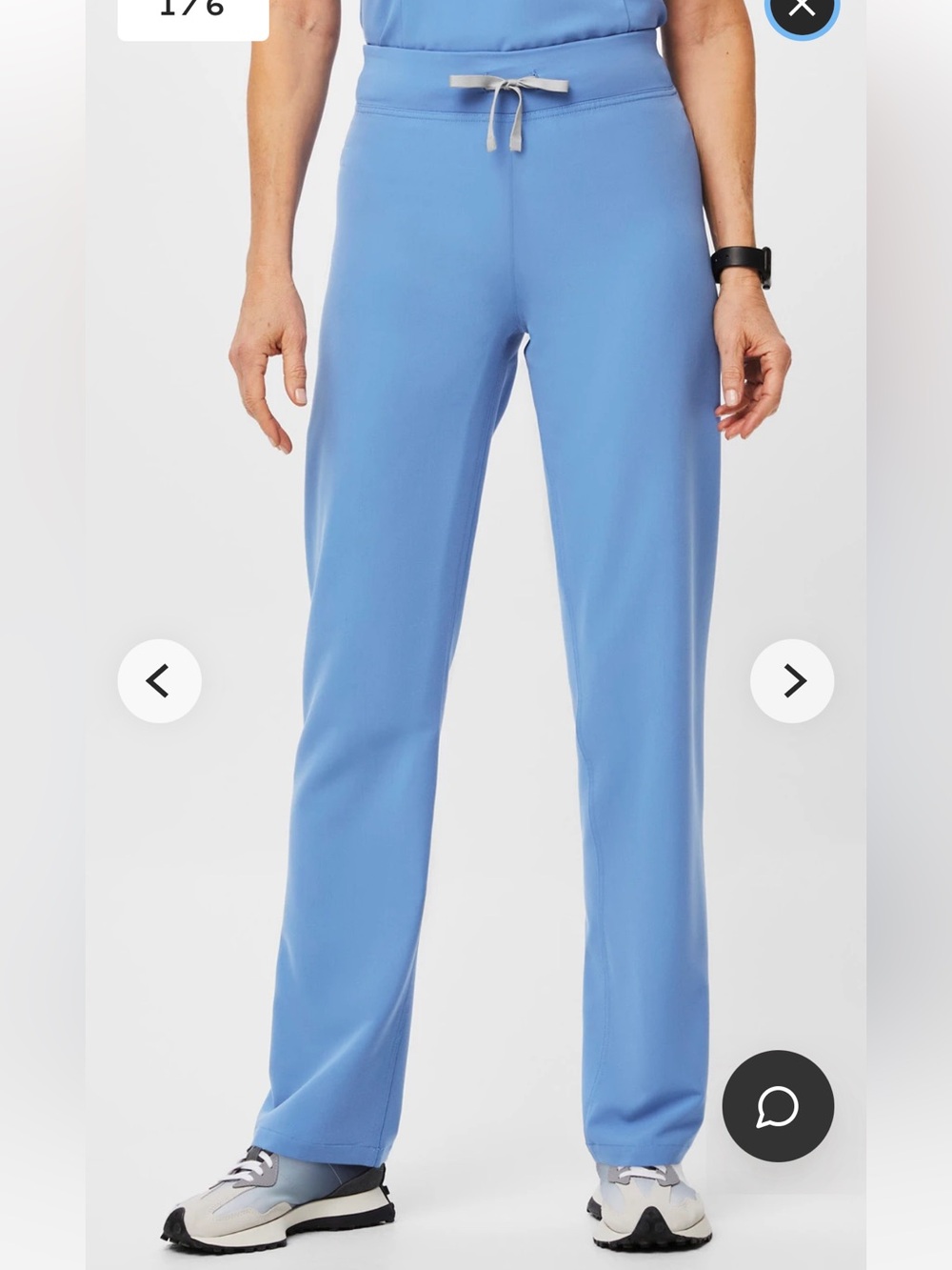 FIGS Livingston Scrub Pants Straight Leg Blue Large
